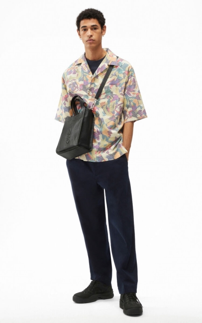 Kenzo Men Casual 'archive Floral' Shirt Khaki